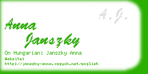 anna janszky business card